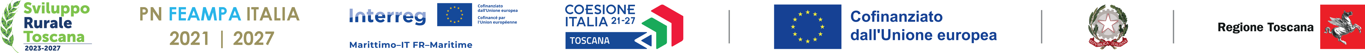 logotipi enti finanziatori:<br />
Sviluppo Rurale Toscana - Interreg - Coesione Italia 21-27 - Unione Europea 